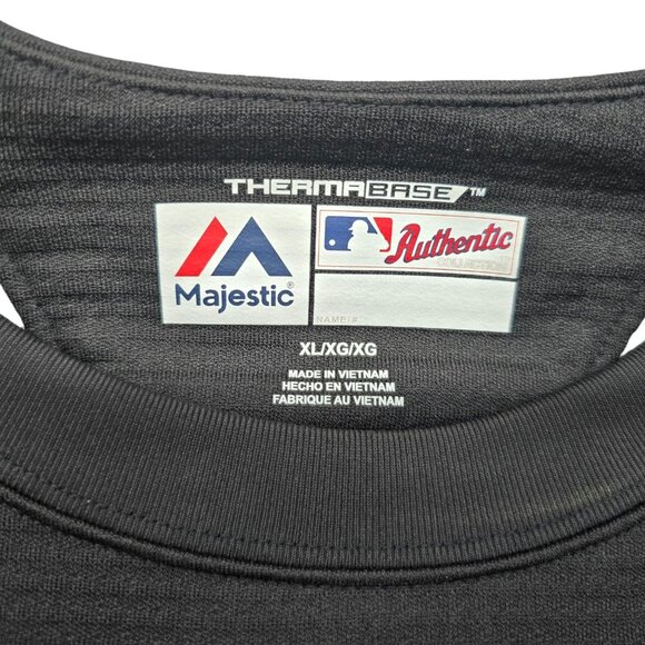 Colorado Rockies Majestic Therma Base Authentic MLB Pullover Sweatshirt XL Black - Picture 2 of 9